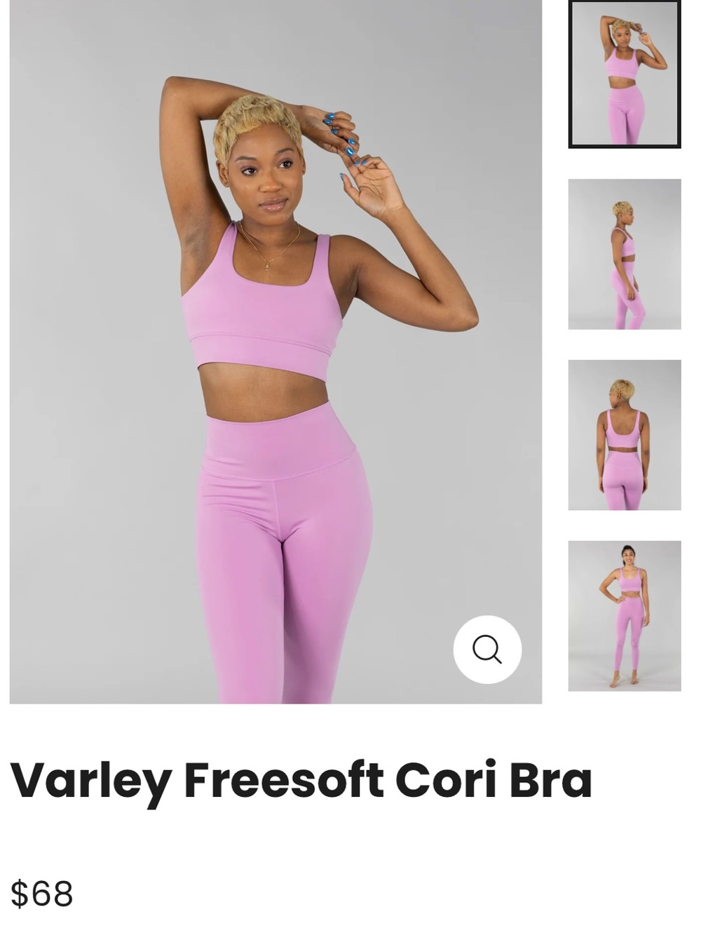 Varley Freesoft Cori Bra sz XS in Purple New with Tags